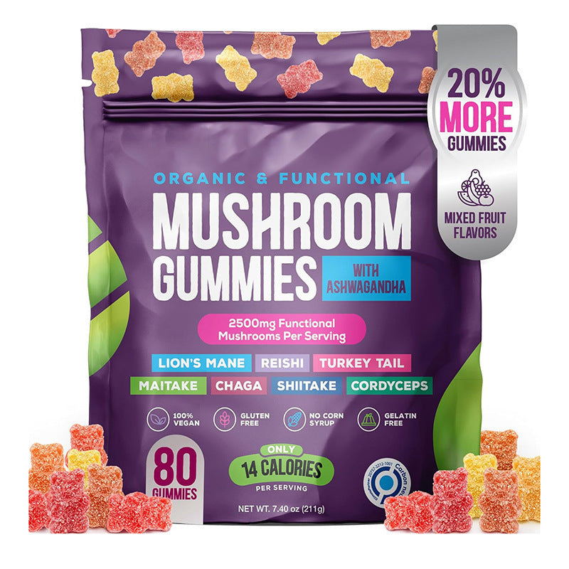 Mushroom with ashwagandha gummies 80gummies