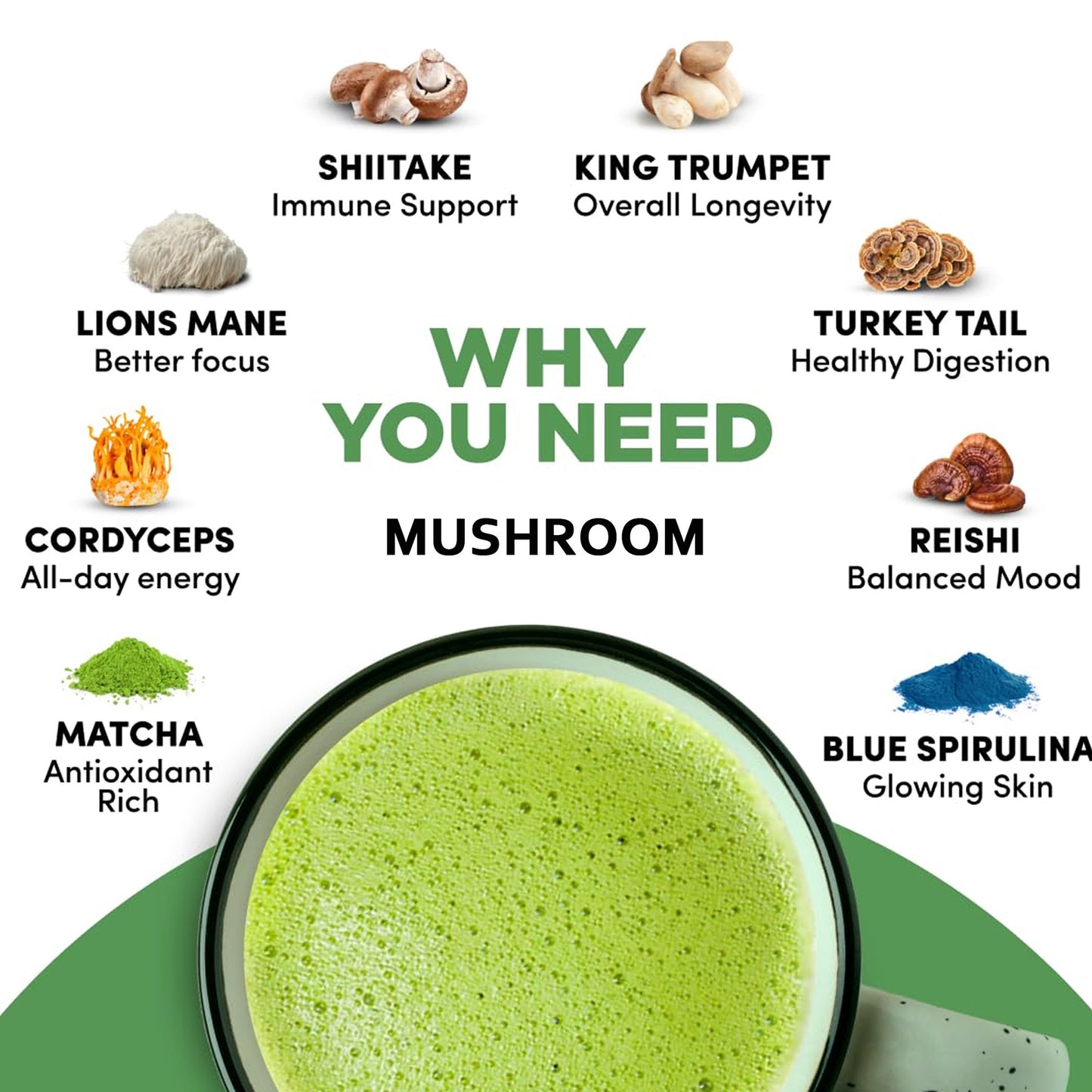 OEM mushroom matcha powder