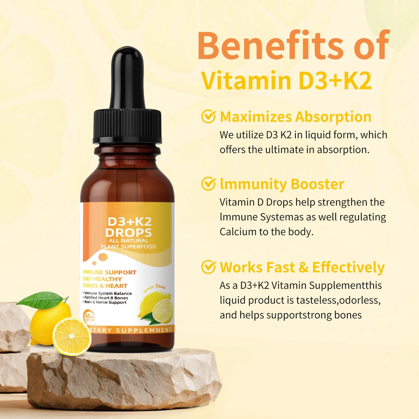 Vitamin d3+k2 drops 60ml